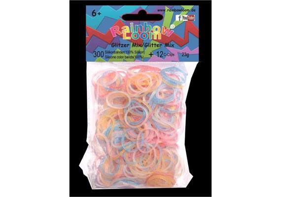 Rainbow Loom® Silikonbänder glitzer mix