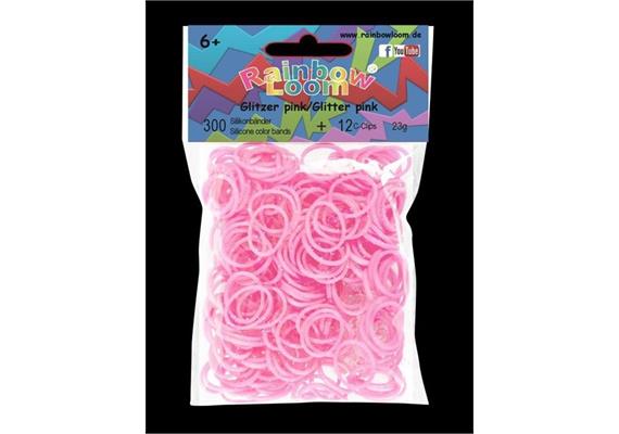 Rainbow Loom® Silikonbänder glitzer pink