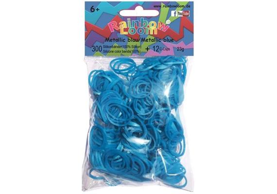 Rainbow Loom® Silikonbänder metallic blau
