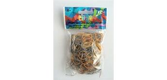 Rainbow Loom® Silikonbänder metallic gold + silber