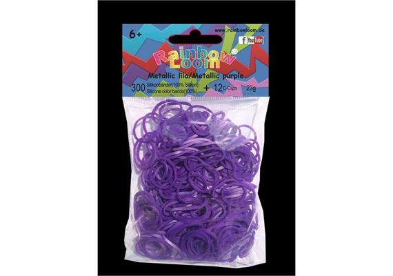 Rainbow Loom® Silikonbänder metallic lila