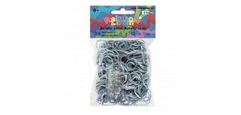 Rainbow Loom® Silikonbänder metallic silber