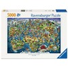 Ravensburger 01738 Puzzle Weltkarte mit Sehenswürdigkeiten