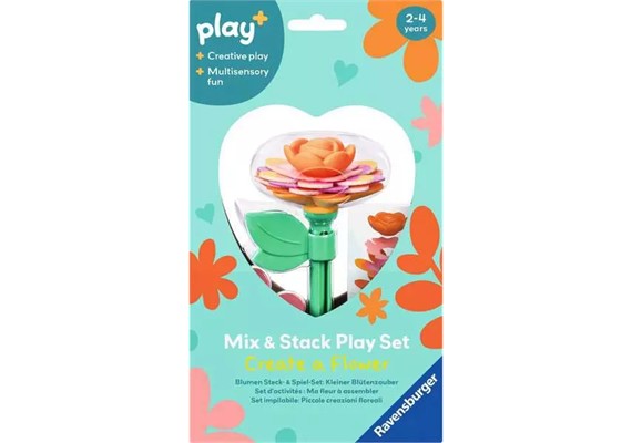 Ravensburger 02637 Play+ Blumen Steck- und Spiel-Set: Kleiner Blütenzauber orange