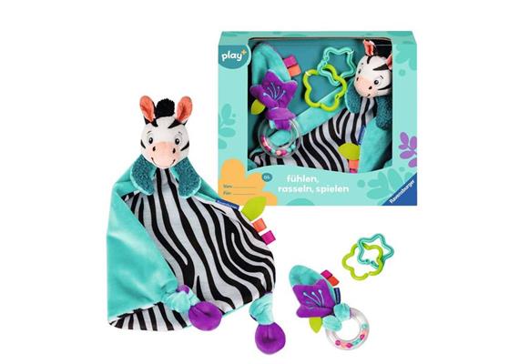 Ravensburger 04858 Play+ - Fühlen, rasseln, spielen (Geschenk-Set: Zebra)