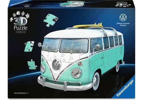 Ravensburger 08077 Puzzle 3D Iconics: Volkswagen T1 Chrom Edition