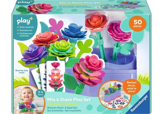 Ravensburger 34164 Play+ Blumen Steck- und Spiel-Set: Meine kreative Blütenwelt
