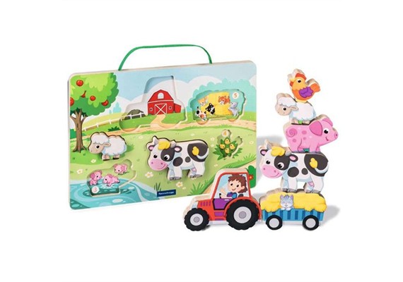 Ravensburger - play+ Magnetisches Holz-Zähl-Puzzle: Bauernhof