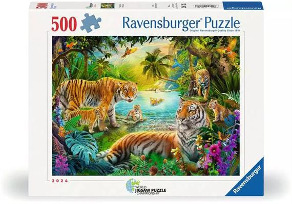 Ravensburger Puzzle 01384 Tiger Family in the Oasis
