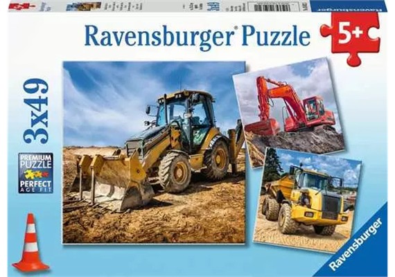 Ravensburger Puzzle 05032 Baufahrzeuge im Einsatz 3 x 49 Teile