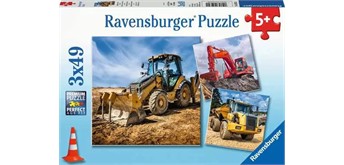 Ravensburger Puzzle 05032 Baufahrzeuge im Einsatz 3 x 49 Teile