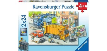Ravensburger Puzzle 05096 Müllabfuhr und Abschleppwagen 2 x 24 Teile