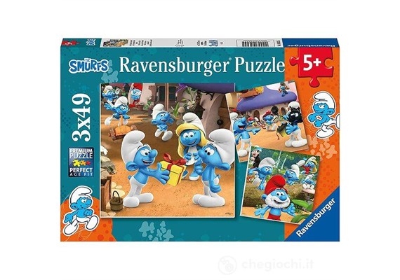 Ravensburger Puzzle 05625 Die Schlümpfe sind los! 3 x 49 Teile