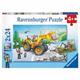 Ravensburger Puzzle 07802 Bagger & Waldtraktor 2x 24