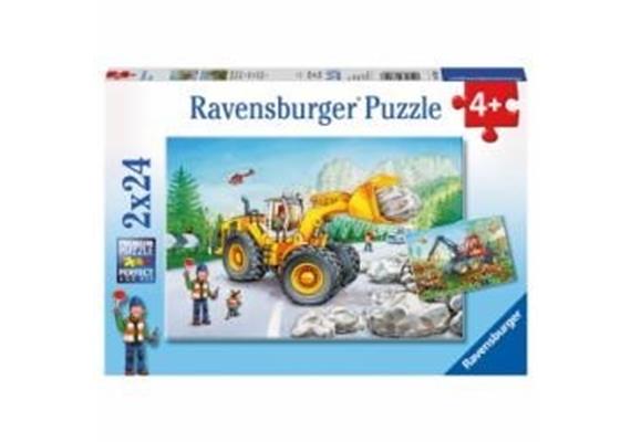 Ravensburger Puzzle 07802 Bagger & Waldtraktor 2x 24