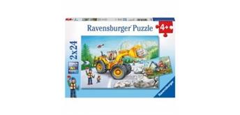 Ravensburger Puzzle 07802 Bagger & Waldtraktor 2x 24