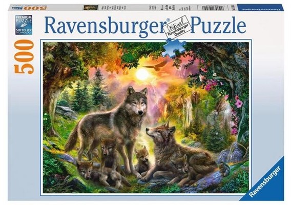 Ravensburger Puzzle 14745 Wolfsfamilie im Sonnenschein