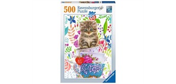 Ravensburger Puzzle 15037 Kätzchen in der Tasse 500 Teile
