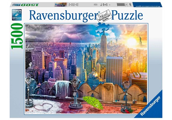 Ravensburger Puzzle 16008 New York in den Jahreszeiten 1500 Teile