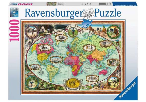 Ravensburger Puzzle 16995 - Mit Fahrrad um die Welt