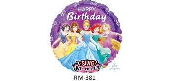 Riesen-Musikballon Ø 71 cm Princess Birthday