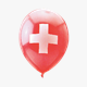 Rundballons Ø 33 cm, rot, CH-Kreuz 100er Pack