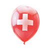 Rundballons Ø 33 cm, rot, CH-Kreuz 100er Pack