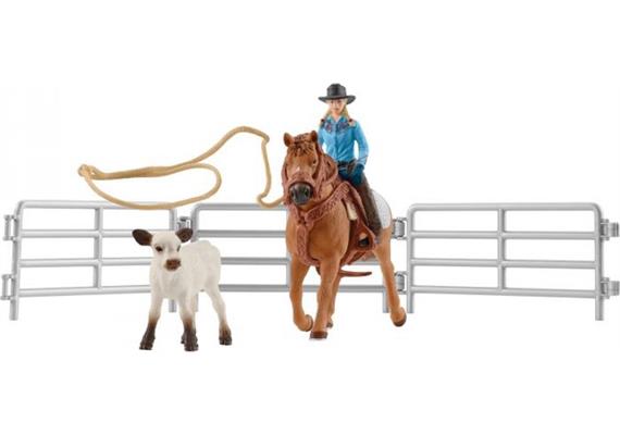 Schleich Farm World 42577 Team Roping mit Cowgirl