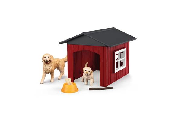 schleich® Farm World 42722 Hundehütte mit Goldenretrievern