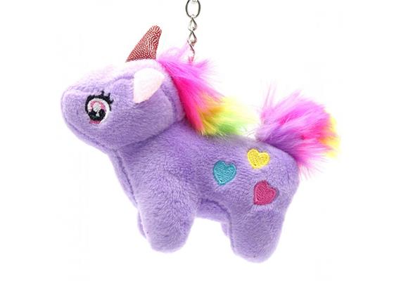 Schlüsselanhänger Einhorn 10 cm Violett