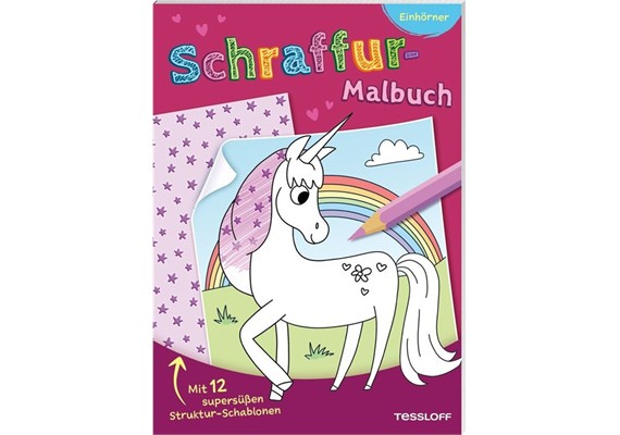Schraffur-Malbuch. Einhörner