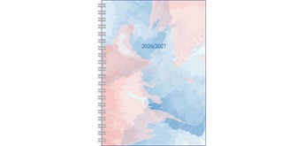 Schulagenda Pink und Blau Watercolour 2026 - 2027