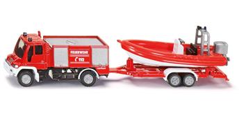 Siku 1636 - Unimog Feuerwehr mit Boot 1:87