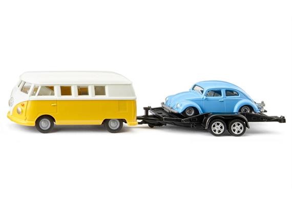 Siku 2567 VW T1 mit Anhänger und VW Käfer