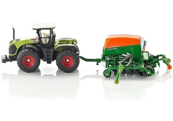 siku Farmer: 1826 Claas Traktor mit Amazone Sämaschine Cayena 6001 [1:87]