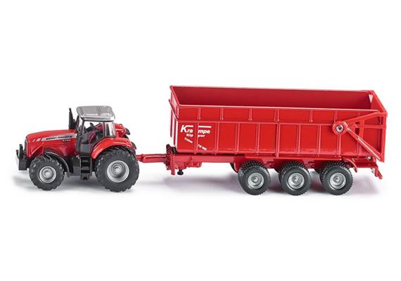 Siku1844 Massey Ferguson mit Anhänger 1:87