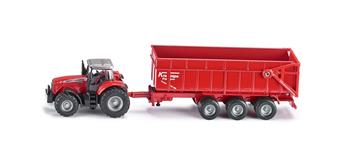 Siku1844 Massey Ferguson mit Anhänger 1:87