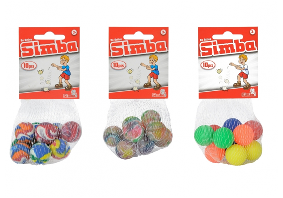 Simba - 10 Springbälle im Netz, 3-assortiert