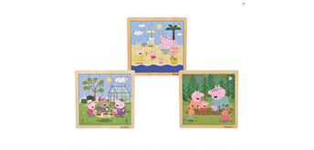 Simba - Peppa Pig, Einlegepuzzle, 3-fach sortiert