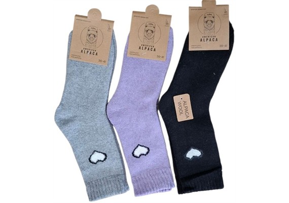 Socken aus Alpaka Wolle Grösse 36 - 41 cm - 1 Paar assortiert