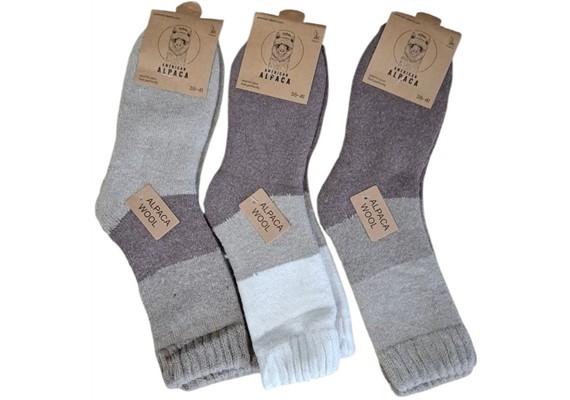 Socken aus Alpaka Wolle Grösse 36 - 41 cm - 1 Paar assortiert
