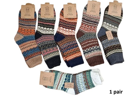 Socken aus Wolle Grösse 36 - 41 cm - 1 Paar assortiert