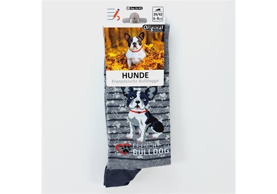 Socken Französische Bulldogge Grösse 35 - 38