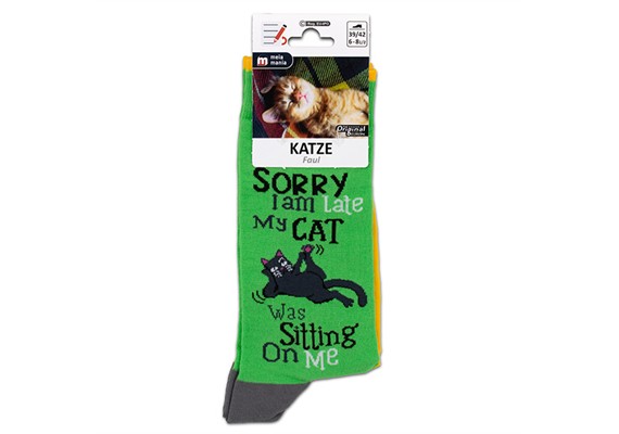 Socken Katze faul Grösse 35 - 38
