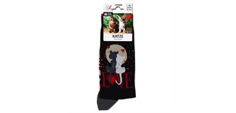 Socken Katze verliebt Grösse 43 - 46