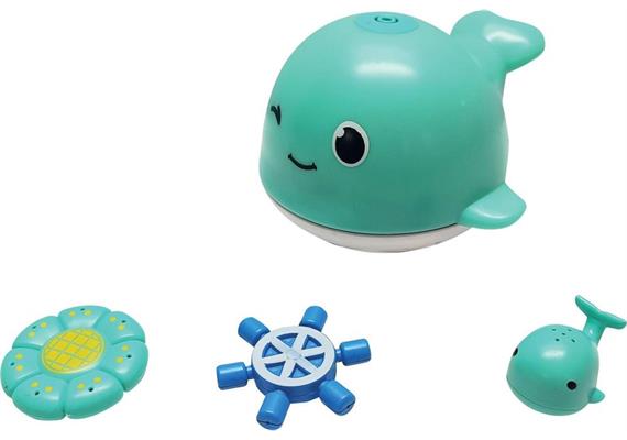 SpielMaus Baby Badewannen-Sprinkler Wal, mit Licht