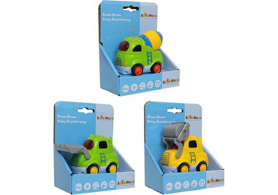 SpielMaus Baby Brum Brum Baufahrzeuge, 3-fach assortiert