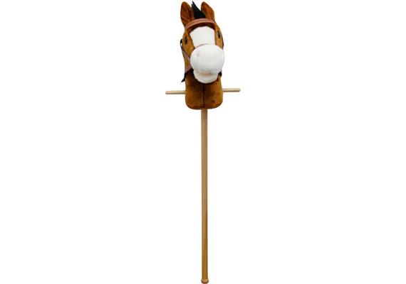 SpielMaus Holz Plüsch Steckenpferd mit Sound, braun, 98 cm