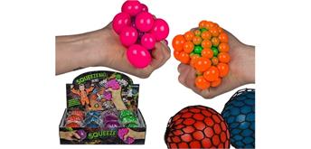 Squeezy-Ball im Netz 7cm, 4-farbig sortiert