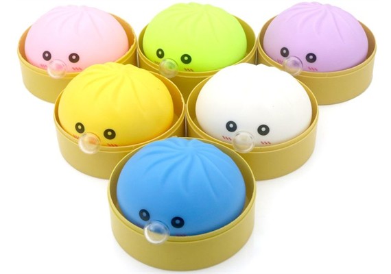 Squishy Dumpling Bubble Blower ca. 8.5 cm, 1 Stück assortiert